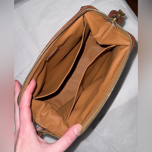 Celine AUTHENTIC Vintage Brown Coated Triomphe Logo Toiletry Makeup Bag Pouch - Picture 13 of 16